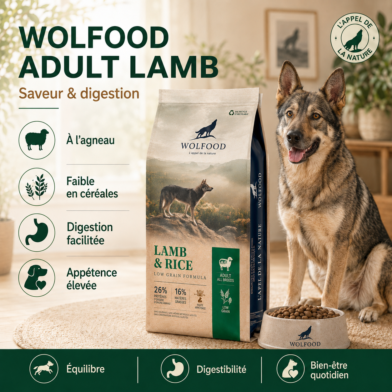 Wolfood - Agneau & Riz